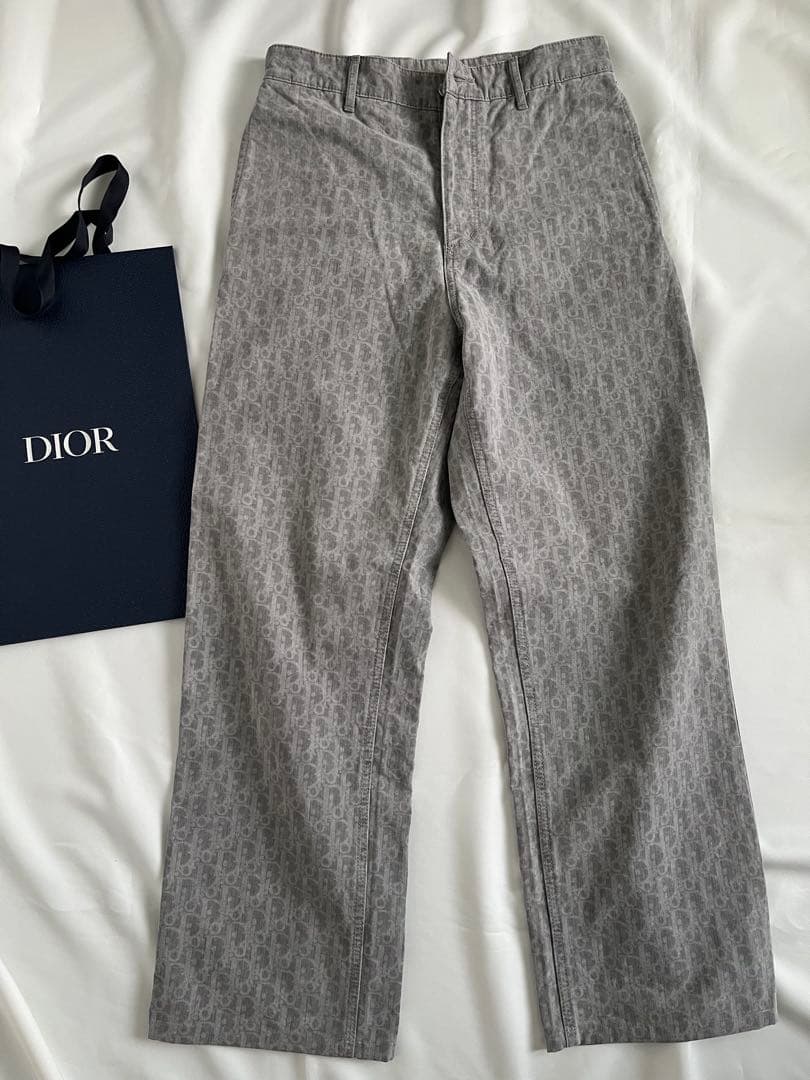 Dior Oblique コットンパンツ　グレー