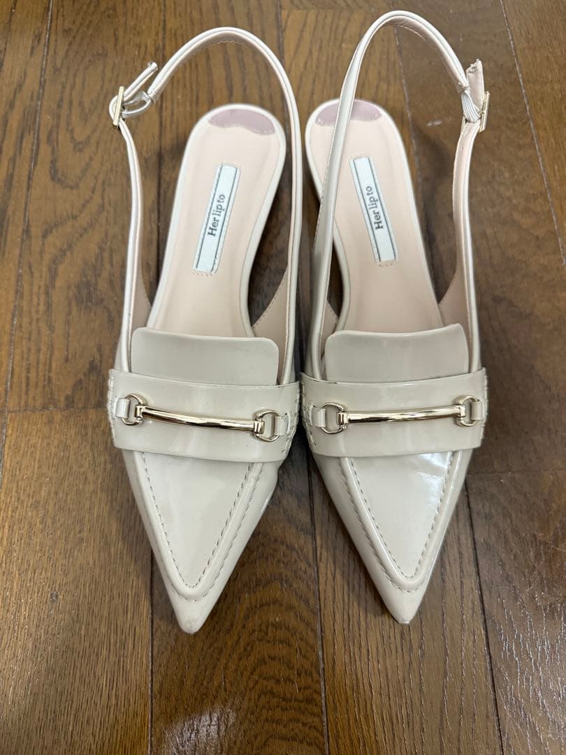 Her lip to Bit Slingback Mules トープ 37サイズ