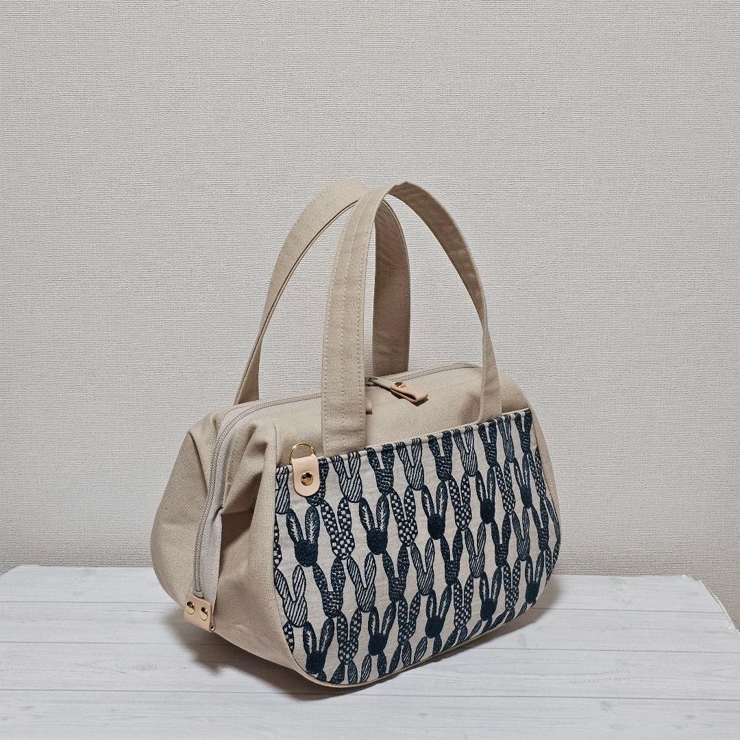 p.ぽってりボストンL ポンピア ベージュ ミナペルホネン ハンドメイド