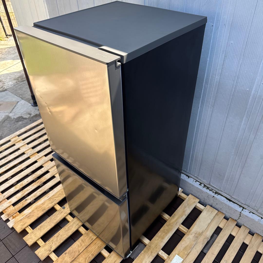 AQUA 2023年製 2ドア冷蔵庫 スタイリッシュシルバー 135L 495m