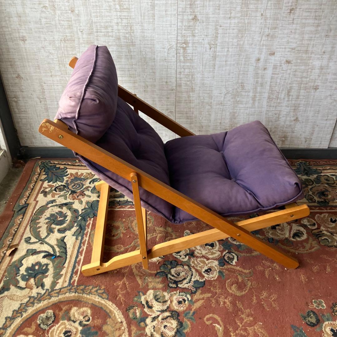 北欧レトロ 木製フレーム リクライニングチェア ラウンジチェア パーソナルチェア