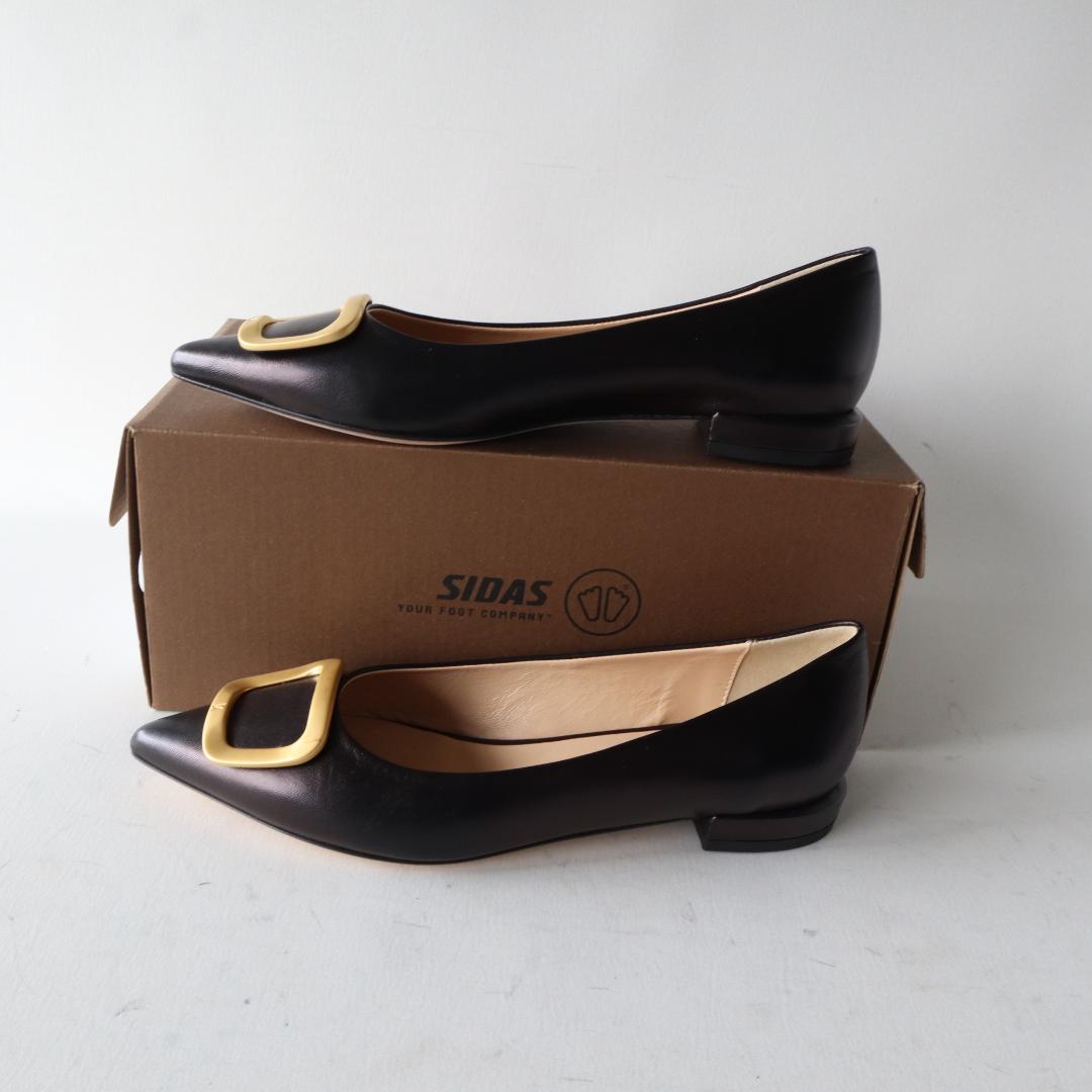 ほぼ未使用/現行ロゴ　ファビオルスコーニ　バックルフラットシューズ36黒23cm