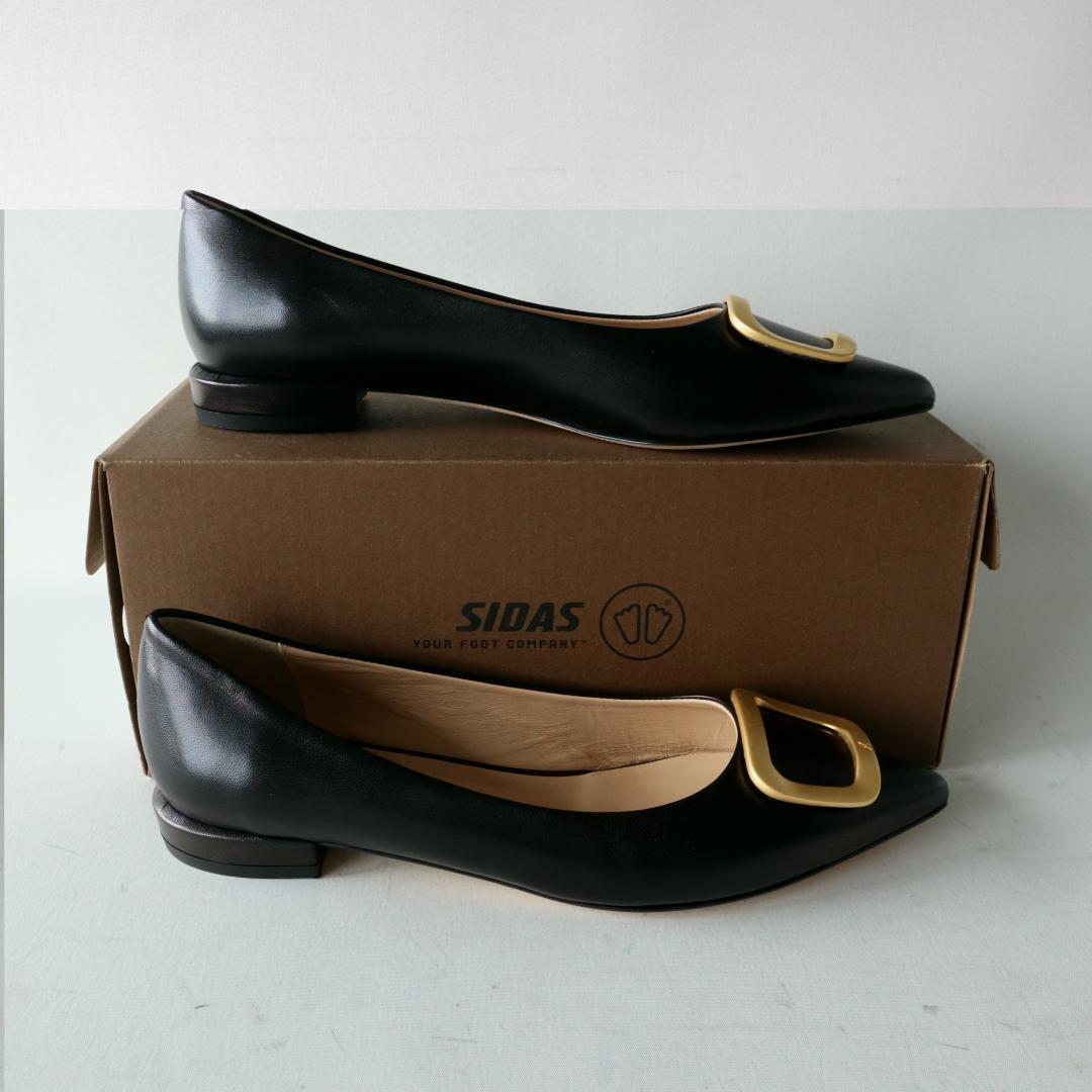 ほぼ未使用/現行ロゴ　ファビオルスコーニ　バックルフラットシューズ36黒23cm