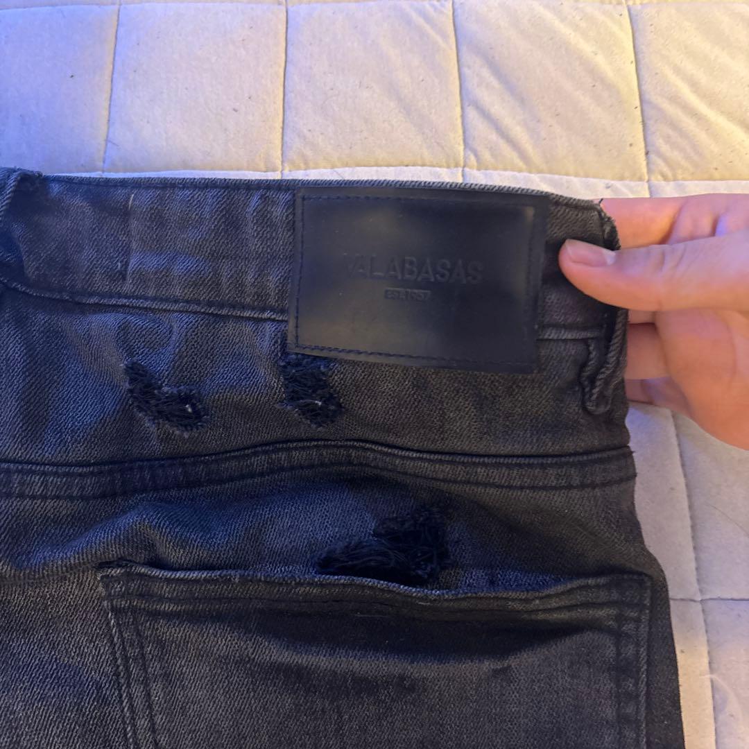 VALABASAS ブラックデニムフレアパンツ　us drill タグなし