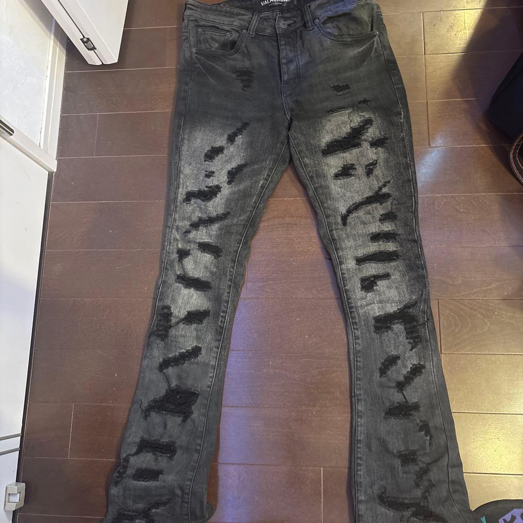 VALABASAS ブラックデニムフレアパンツ　us drill タグなし
