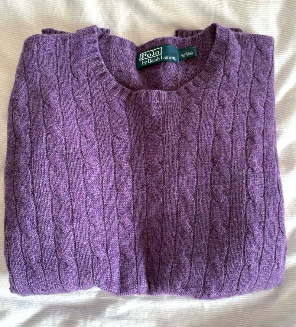 美品　Polo by ralph laurenカシミヤ ケーブルニット セーター
