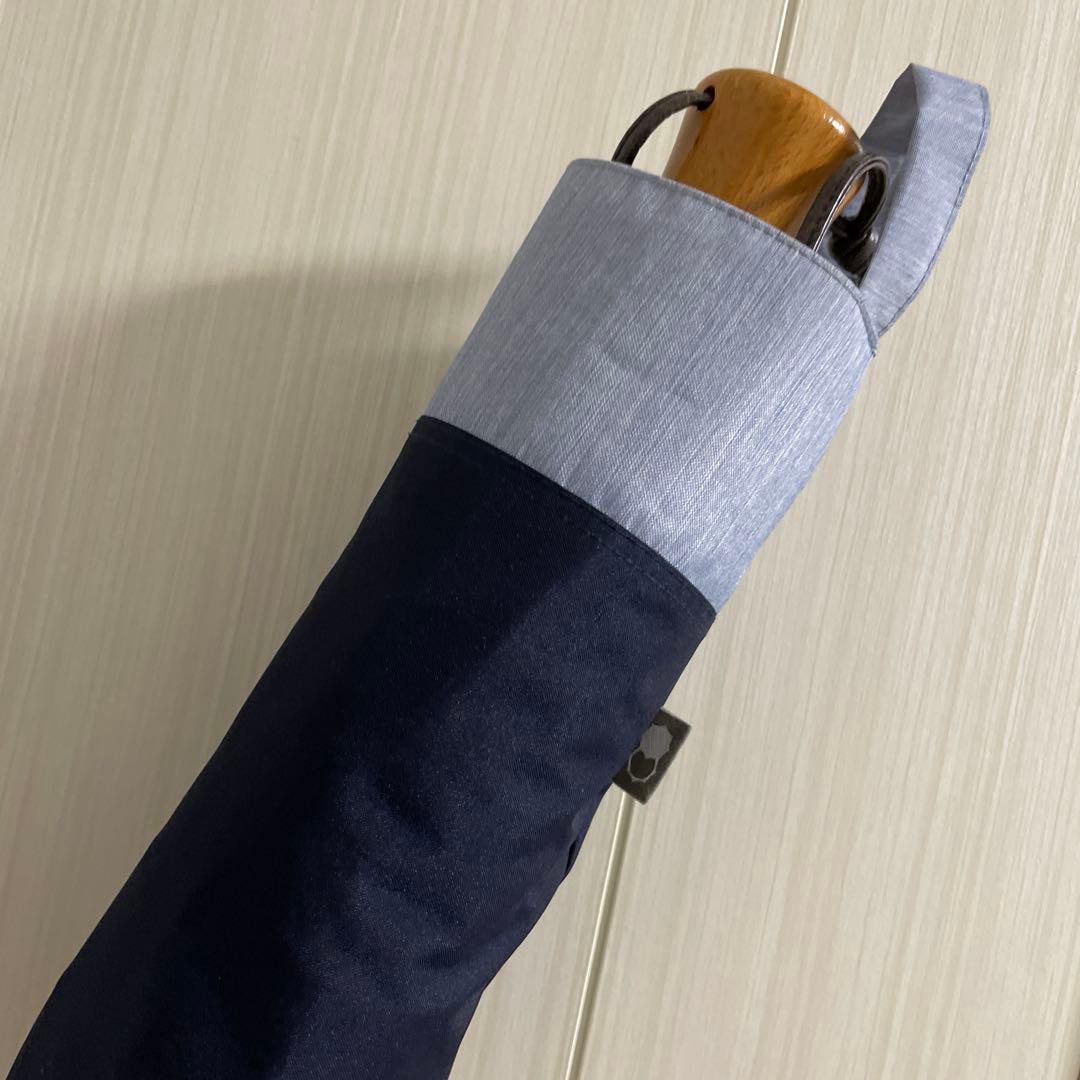 サンバリア100 晴雨兼用折りたたみ傘 ネイビー/ライトブルー