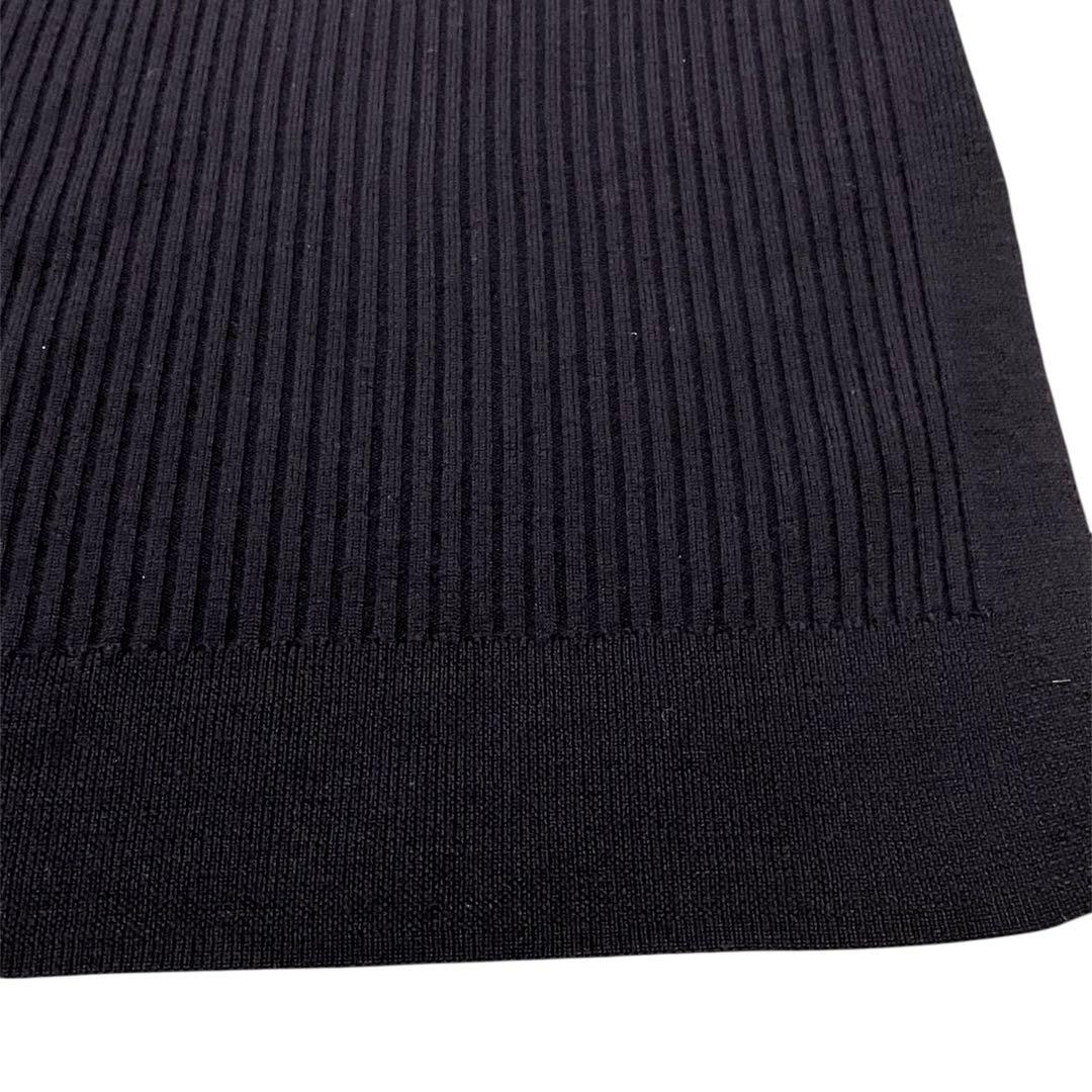 ebure エブール モックネックリブニットロングワンピース ウール ブラック