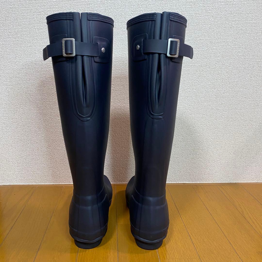 値下げ中【極美品】HUNTER レインブーツ 長靴 ネイビー US8