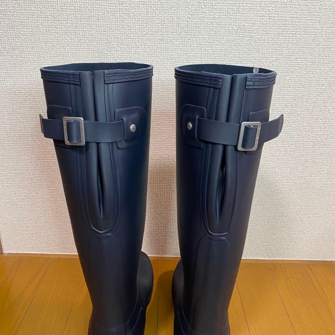 値下げ中【極美品】HUNTER レインブーツ 長靴 ネイビー US8