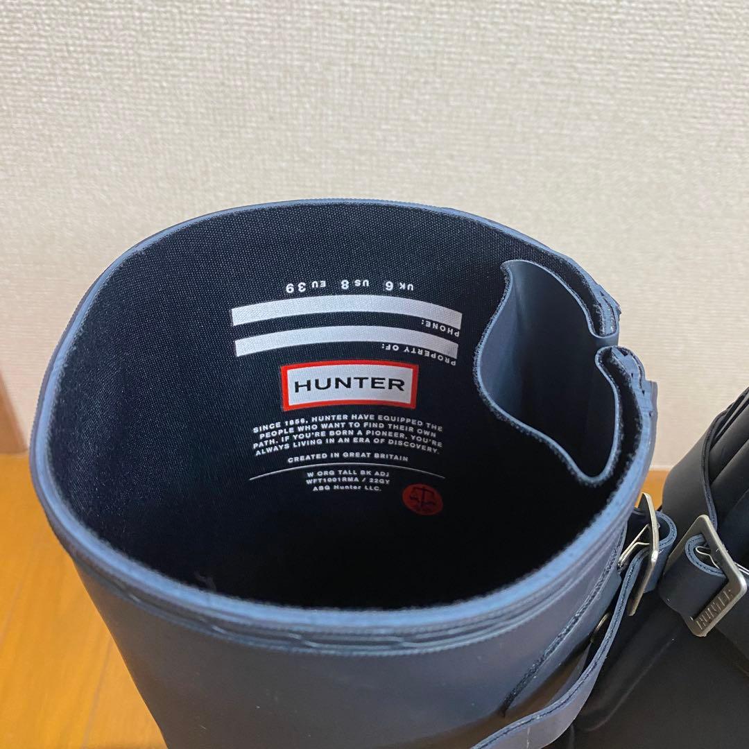 値下げ中【極美品】HUNTER レインブーツ 長靴 ネイビー US8