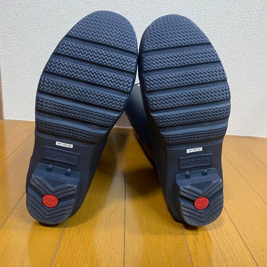 値下げ中【極美品】HUNTER レインブーツ 長靴 ネイビー US8