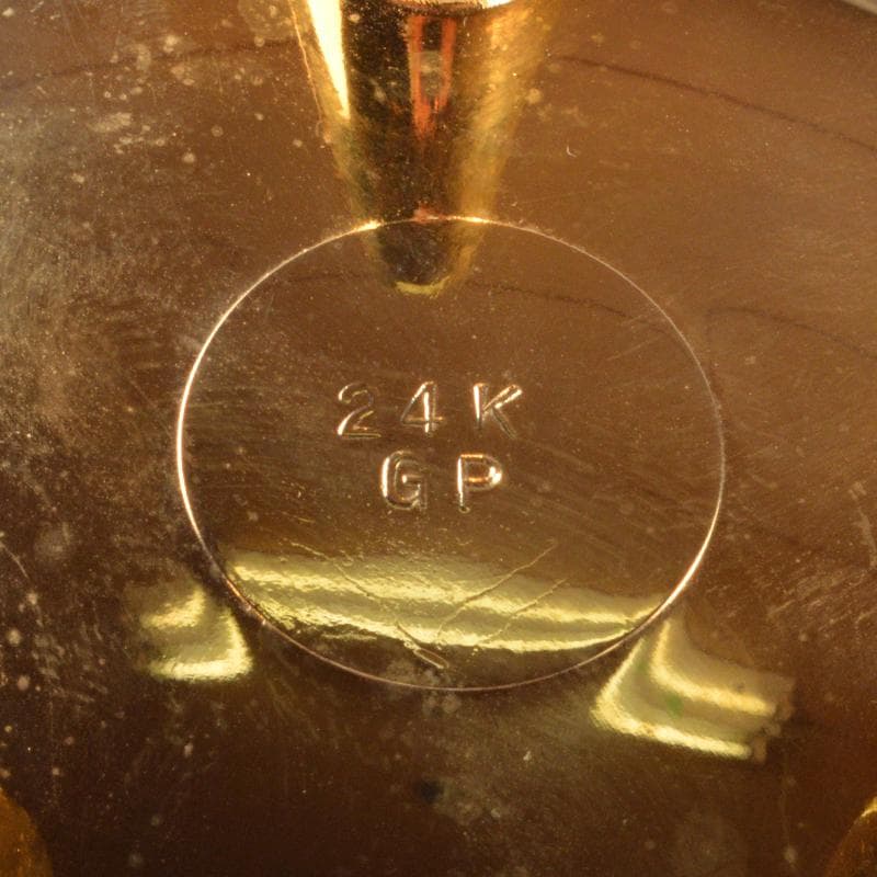 朧　香道具　銅製　雲龍文　黄金香炉　24KGP刻印　時代箱付　V　5804