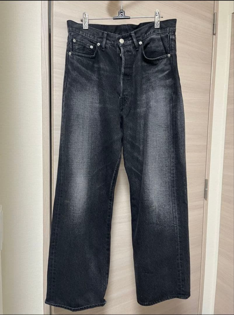 パンツ Graphpaper Selvage Denim black dark fade