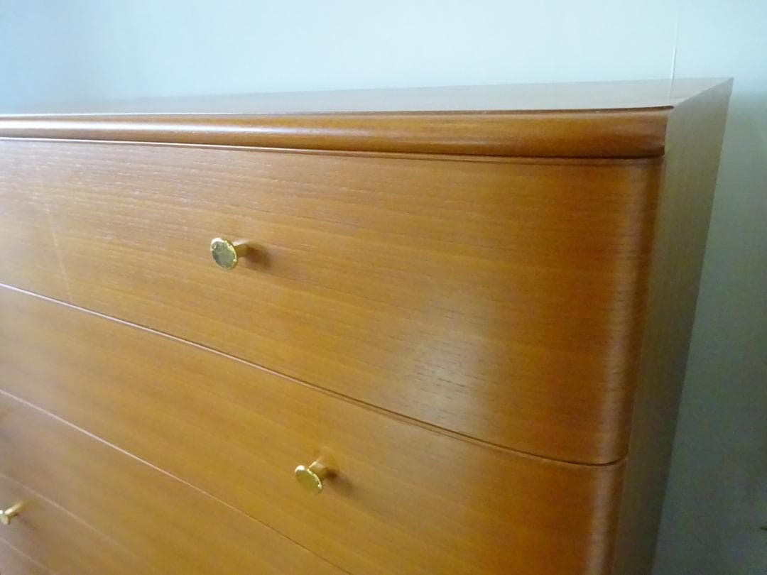 たは　最高級　府中家具　チーク材　6段チェスト　整理ダンス　収納タンス美品