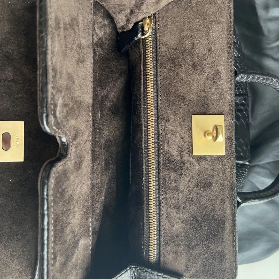 Zagliani ヘビ革 トートバッグ 黒