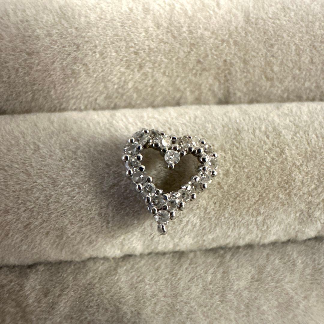 K18 WG ダイヤ　ハート　ペンダントヘッド