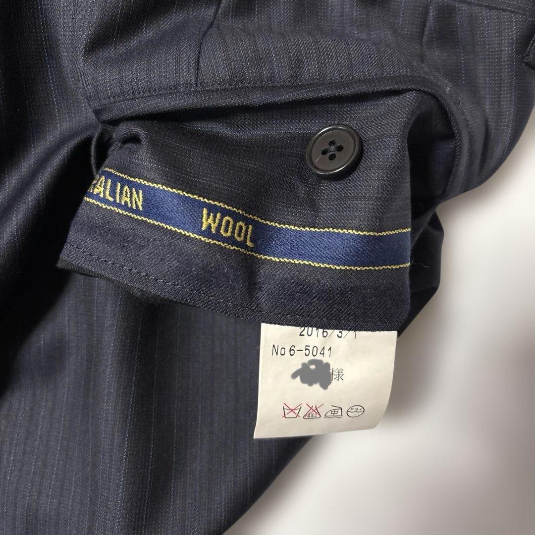 エルメネジルド ゼニア スーツ ３点セット ３ピース ストライプ柄 ネイビー