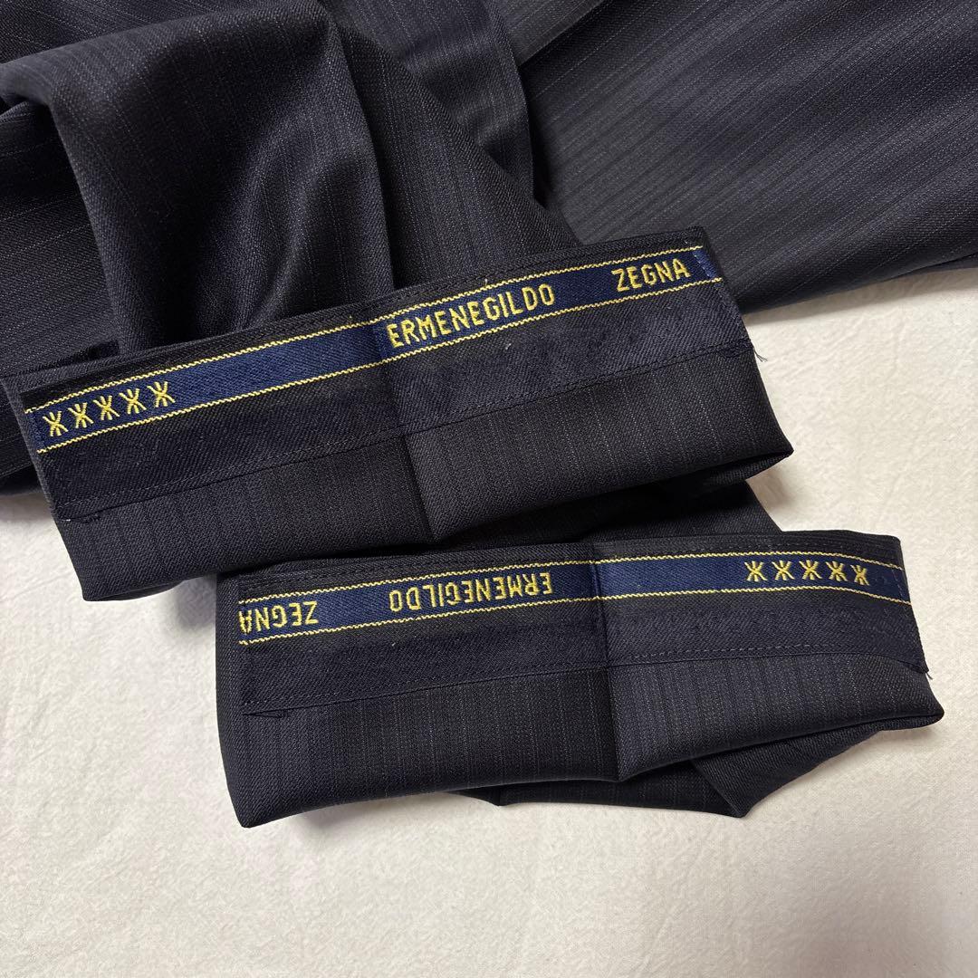 エルメネジルド ゼニア スーツ ３点セット ３ピース ストライプ柄 ネイビー