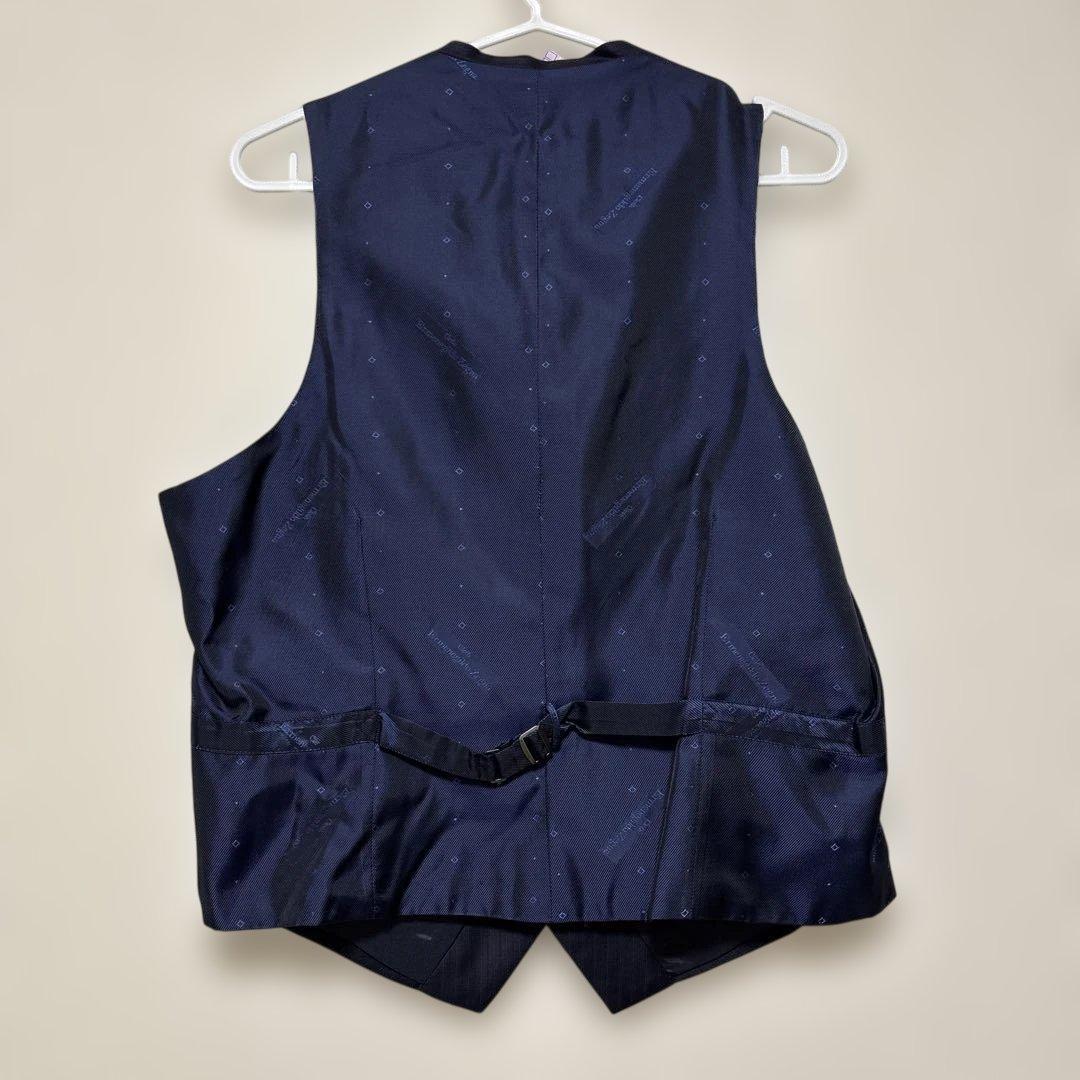 エルメネジルド ゼニア スーツ ３点セット ３ピース ストライプ柄 ネイビー