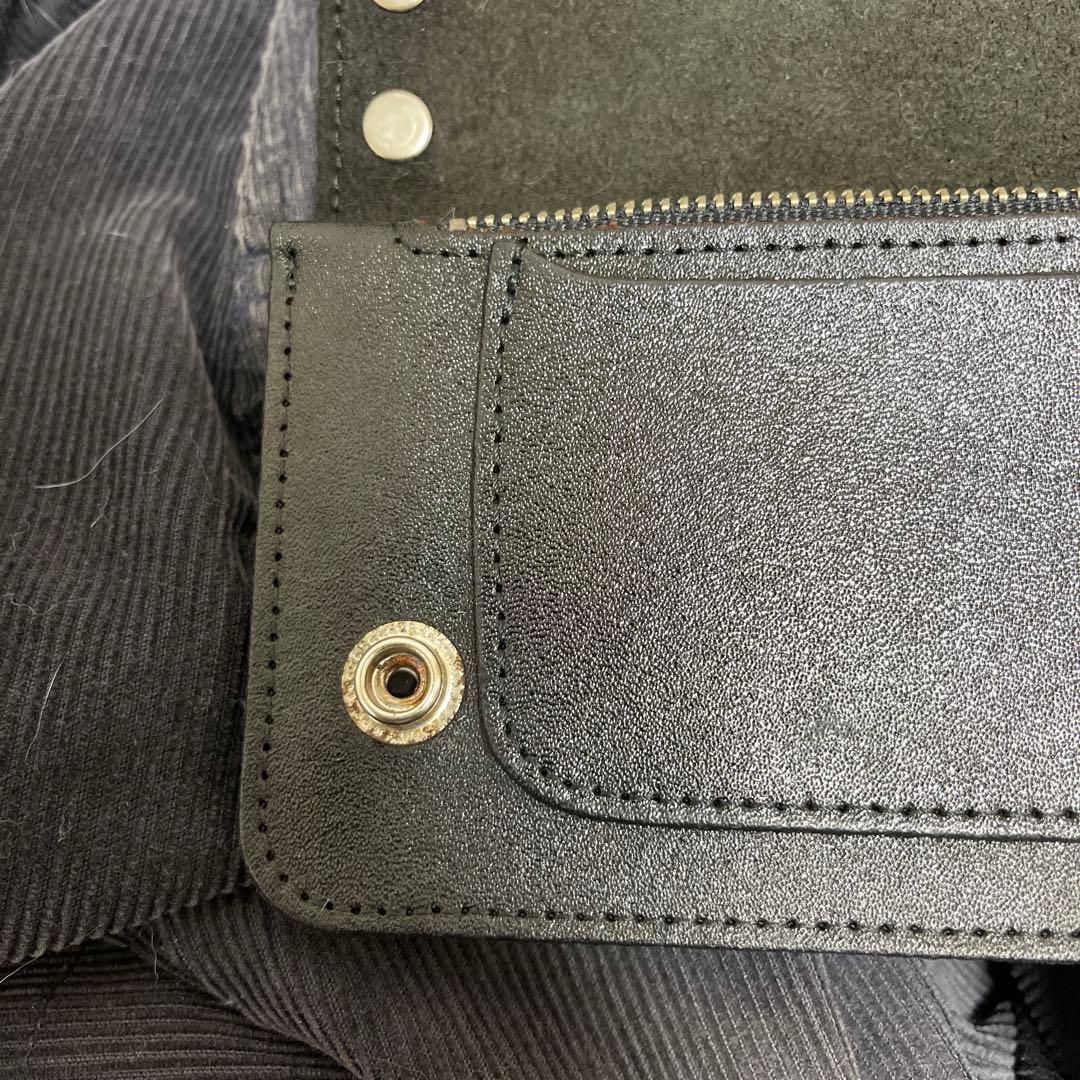 HARLEY-DAVIDSON スタッズ付きブラックレザー財布 80s