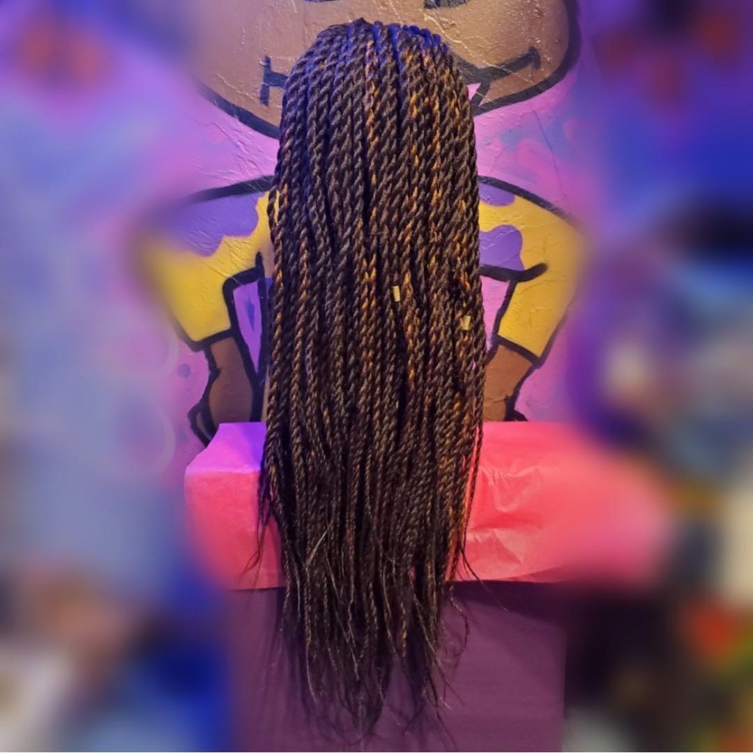 エボニーウィッグ ロング タイトロープウィッグ レースフロント 黒 ブラック