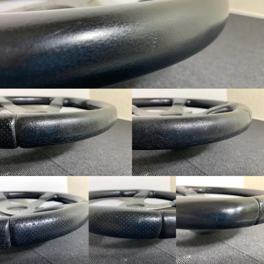 モモ RACE レース ステアリング 35パイ ブラックレザー×シルバースポーク