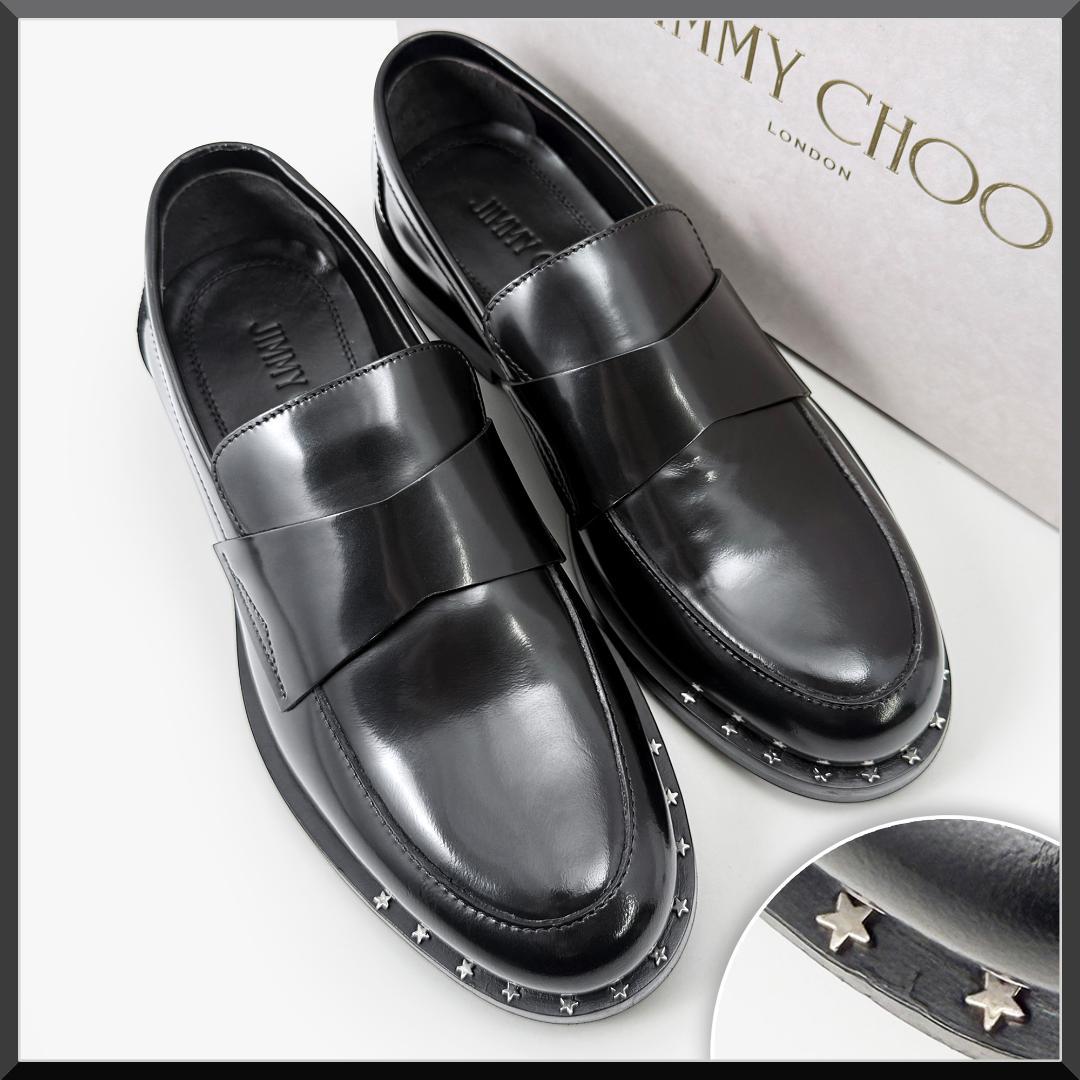【新品】ジミーチュウ ローファー スタースタッズ　黒 ブラック 約25㎝ 39