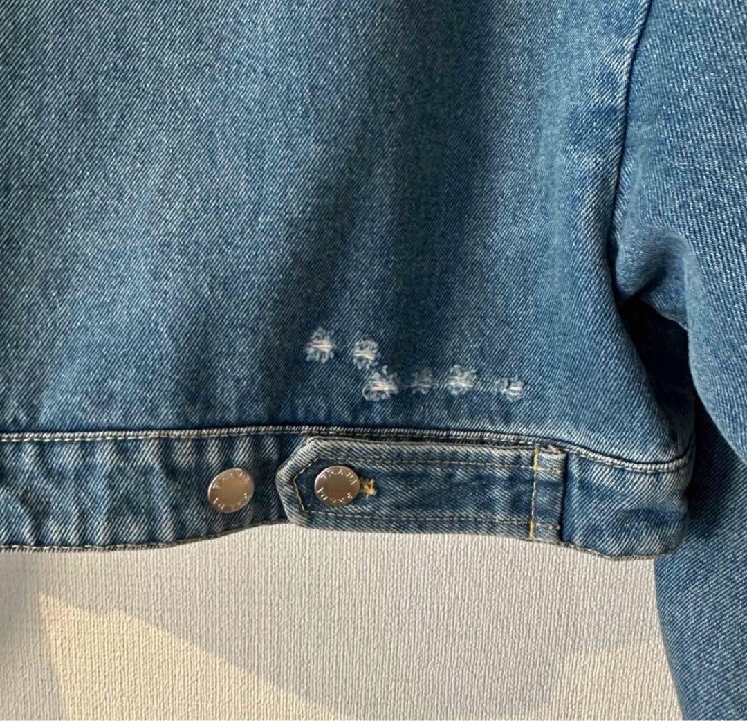 美品プラダダメージデニムクロップドジャケット36