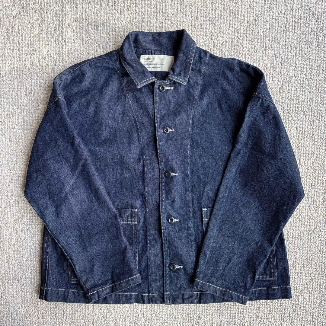 HARVESTY ダークデニム カバーオール　Gジャンデニムジャケット