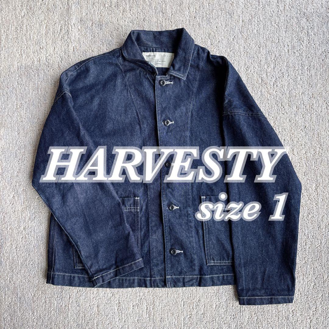 HARVESTY ダークデニム カバーオール　Gジャンデニムジャケット