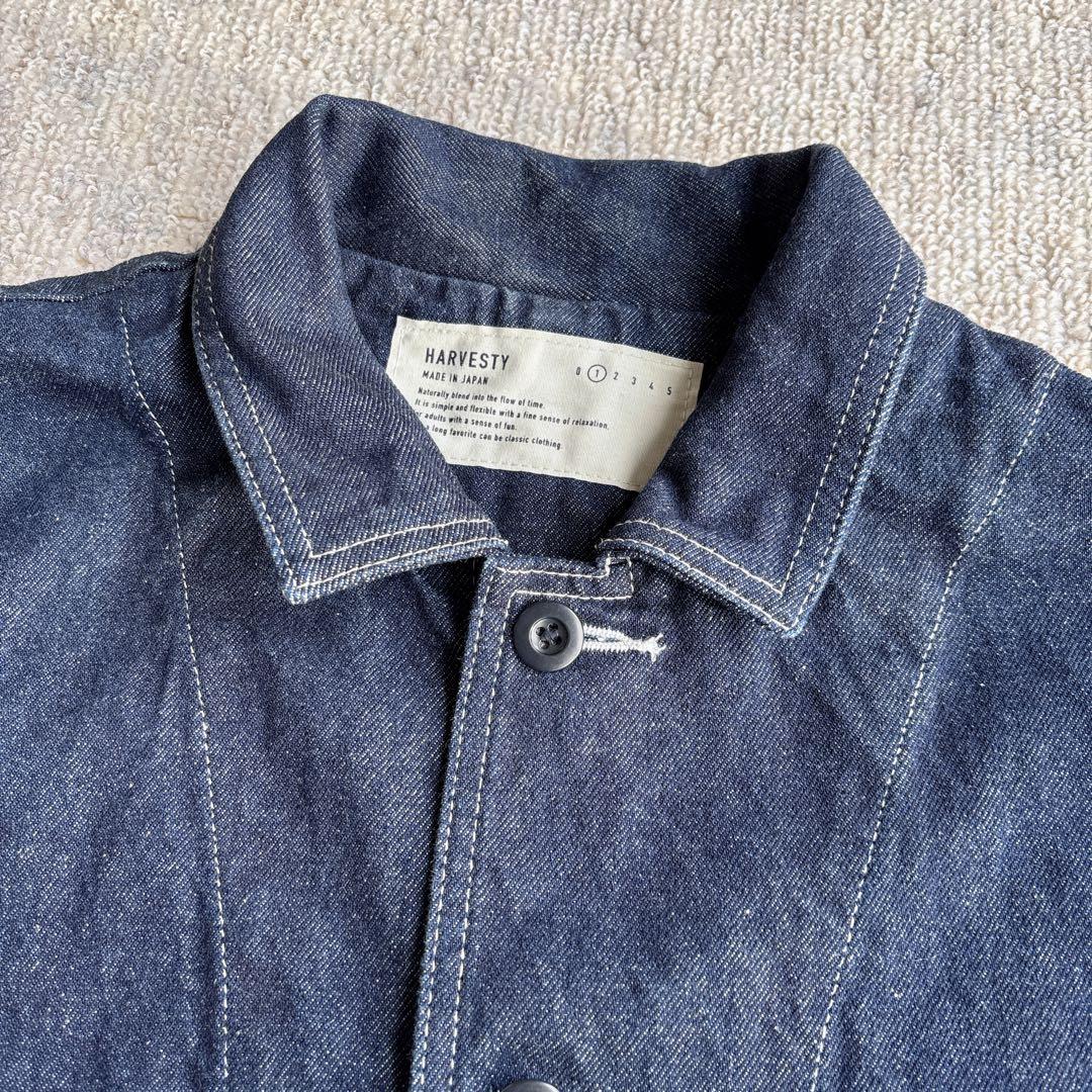 HARVESTY ダークデニム カバーオール　Gジャンデニムジャケット