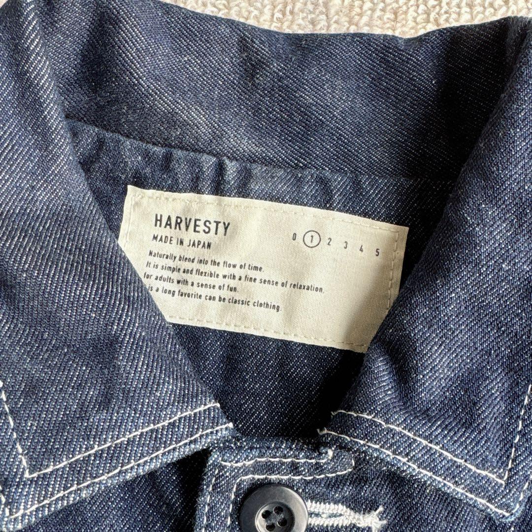 HARVESTY ダークデニム カバーオール　Gジャンデニムジャケット