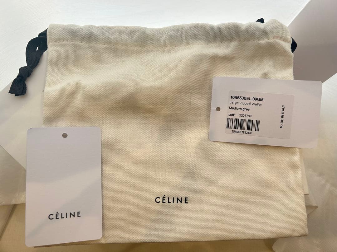 セリーヌ 長財布 ラージ ラウンドジップ グレー