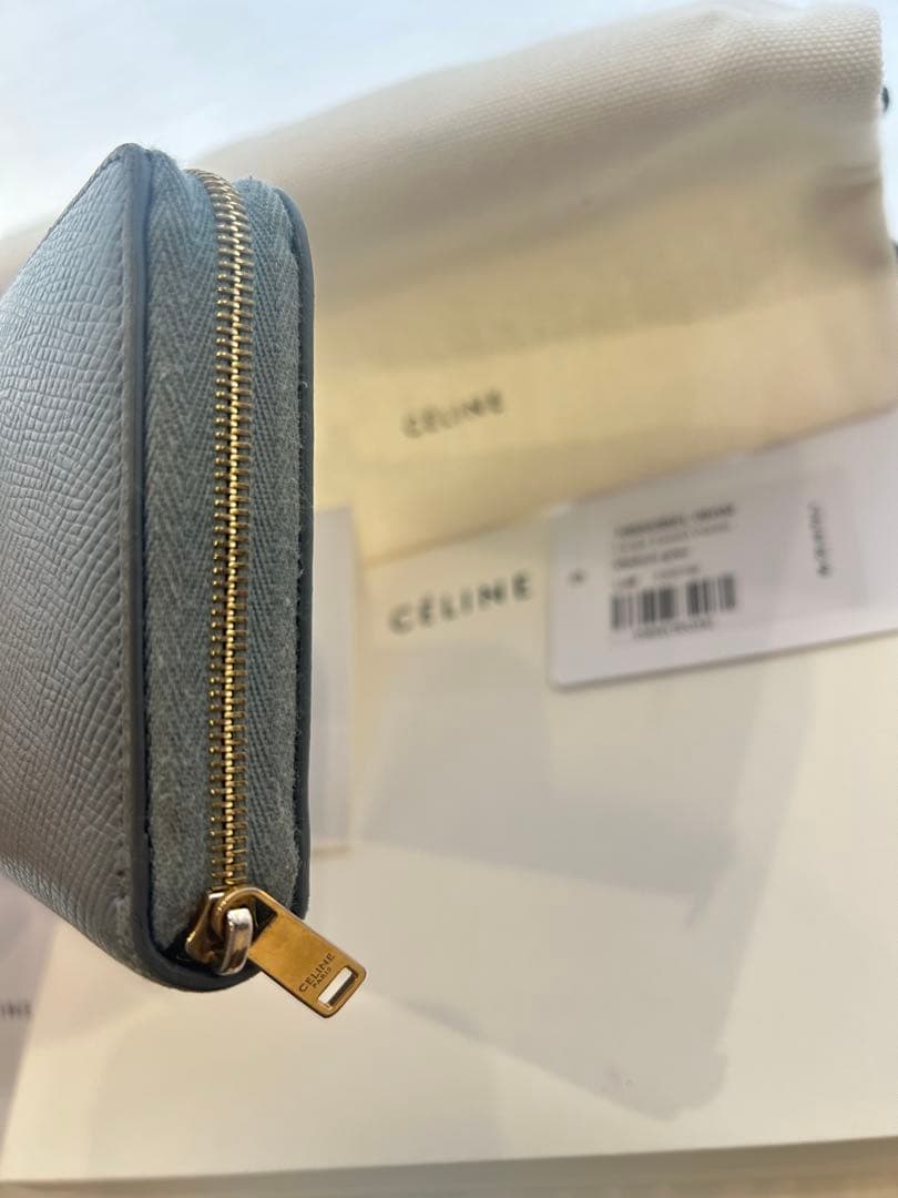 セリーヌ 長財布 ラージ ラウンドジップ グレー