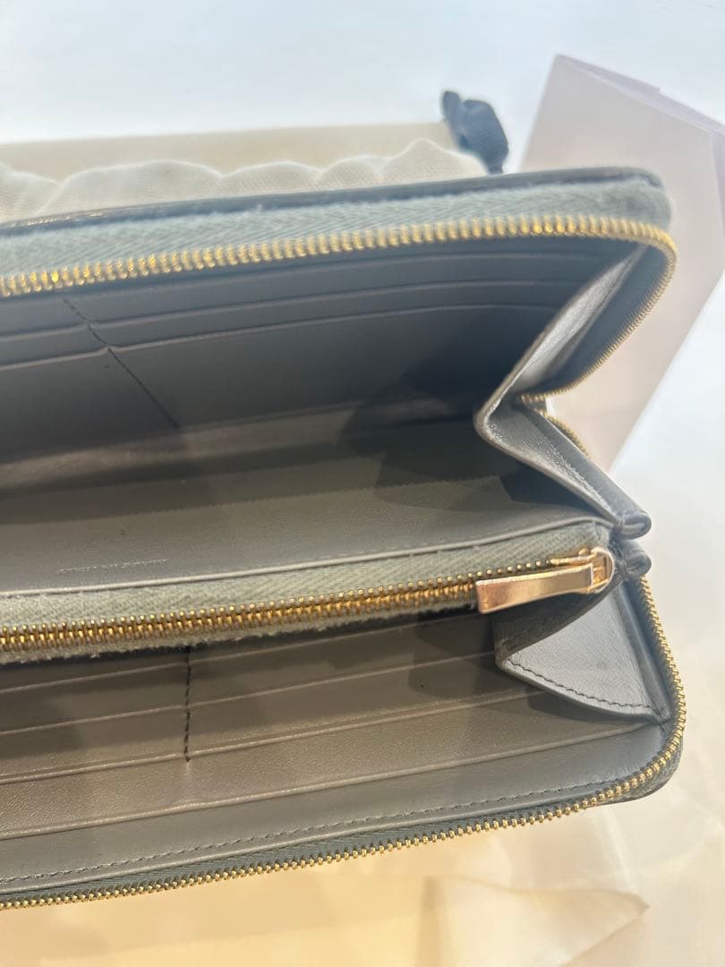 セリーヌ 長財布 ラージ ラウンドジップ グレー