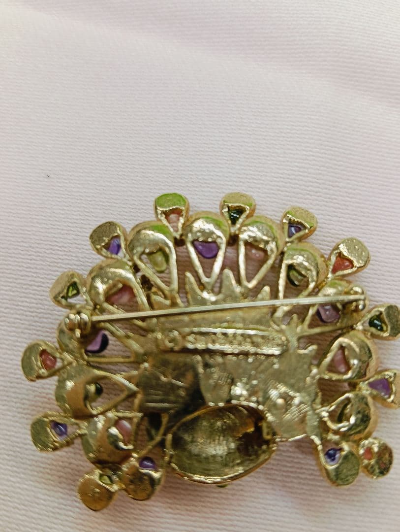 スワボダ　ビンテージ孔雀デザイン ブローチ