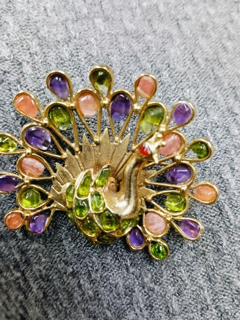 スワボダ　ビンテージ孔雀デザイン ブローチ