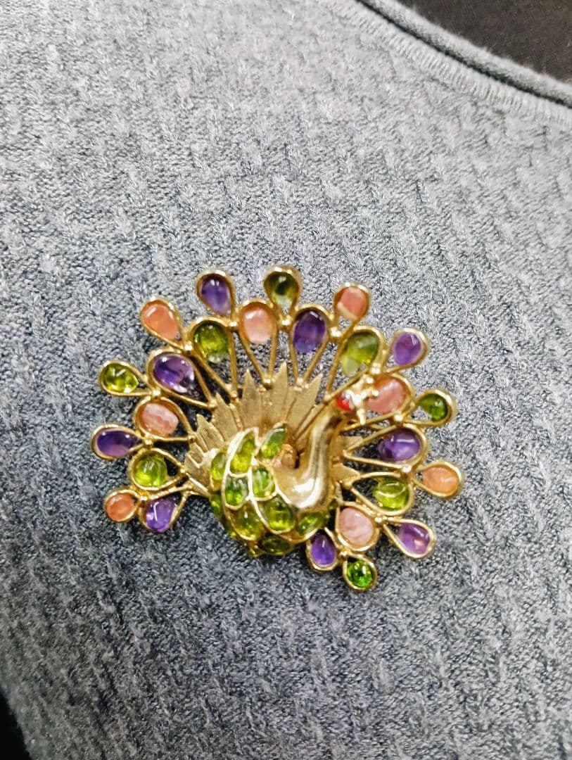 スワボダ　ビンテージ孔雀デザイン ブローチ