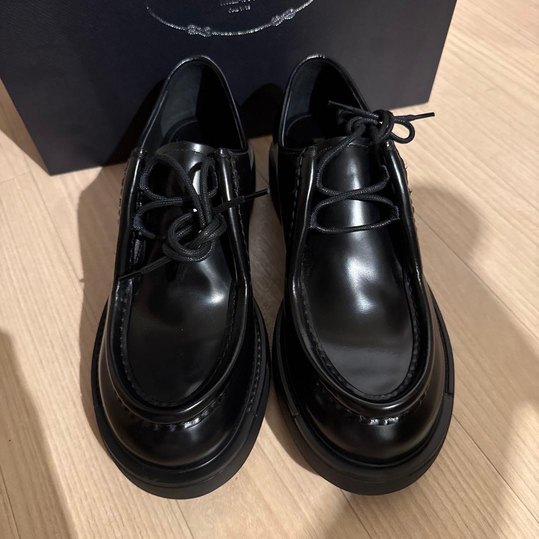 PRADAダイアパソンブラッシュドレザーレースアップシューズ UK8/27cm