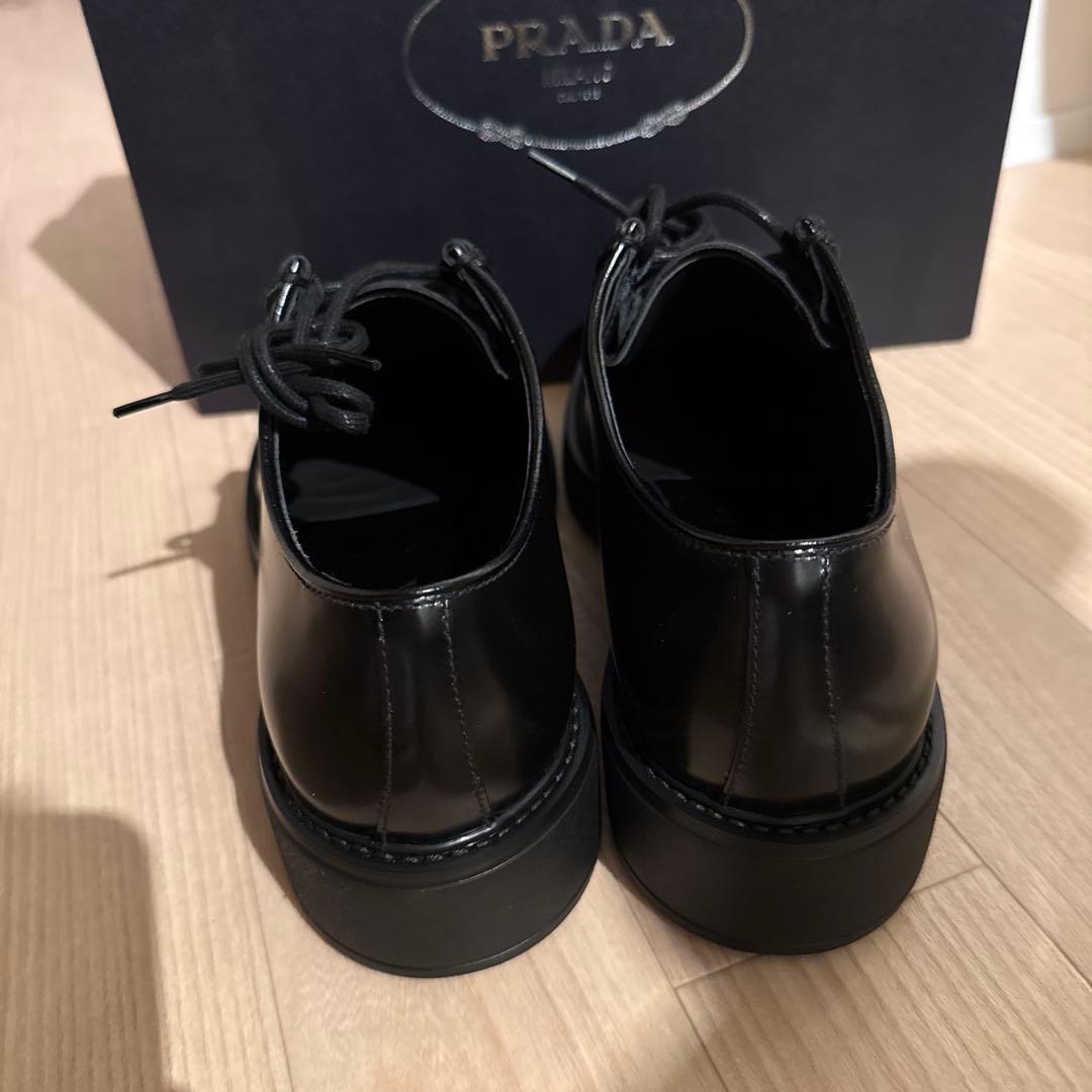 PRADAダイアパソンブラッシュドレザーレースアップシューズ UK8/27cm