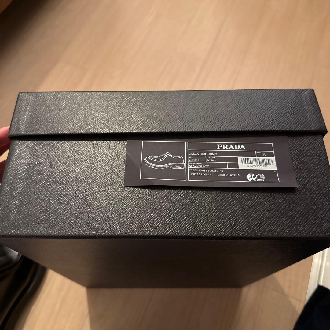 PRADAダイアパソンブラッシュドレザーレースアップシューズ UK8/27cm