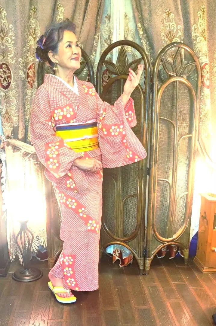 【千寿】/アンティークピンクの可愛い絞り浴衣帯付き