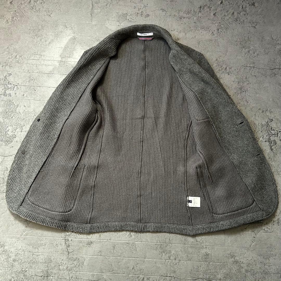 極美品 SHIPS アンコン XL ニット テーラードジャケット ジャガード