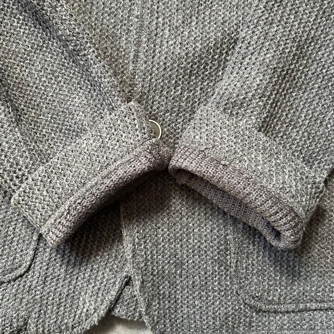 極美品 SHIPS アンコン XL ニット テーラードジャケット ジャガード