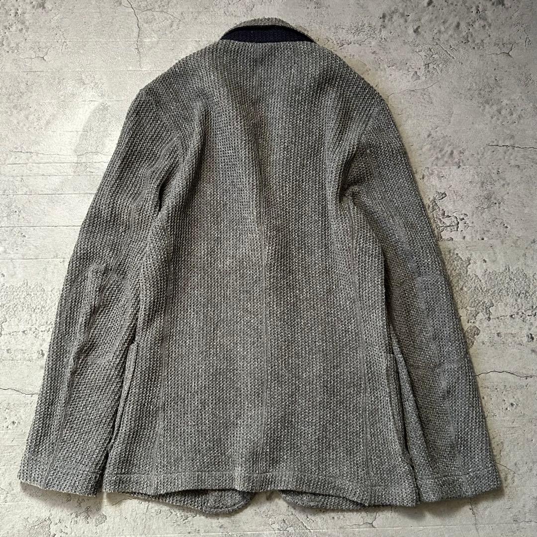 極美品 SHIPS アンコン XL ニット テーラードジャケット ジャガード