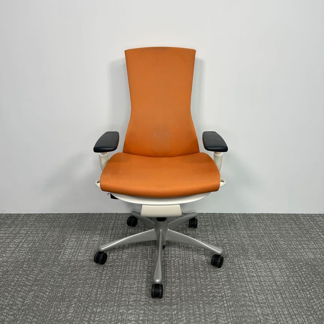 N. エンボディチェア ハーマンミラー ホワイト Embody オレンジ