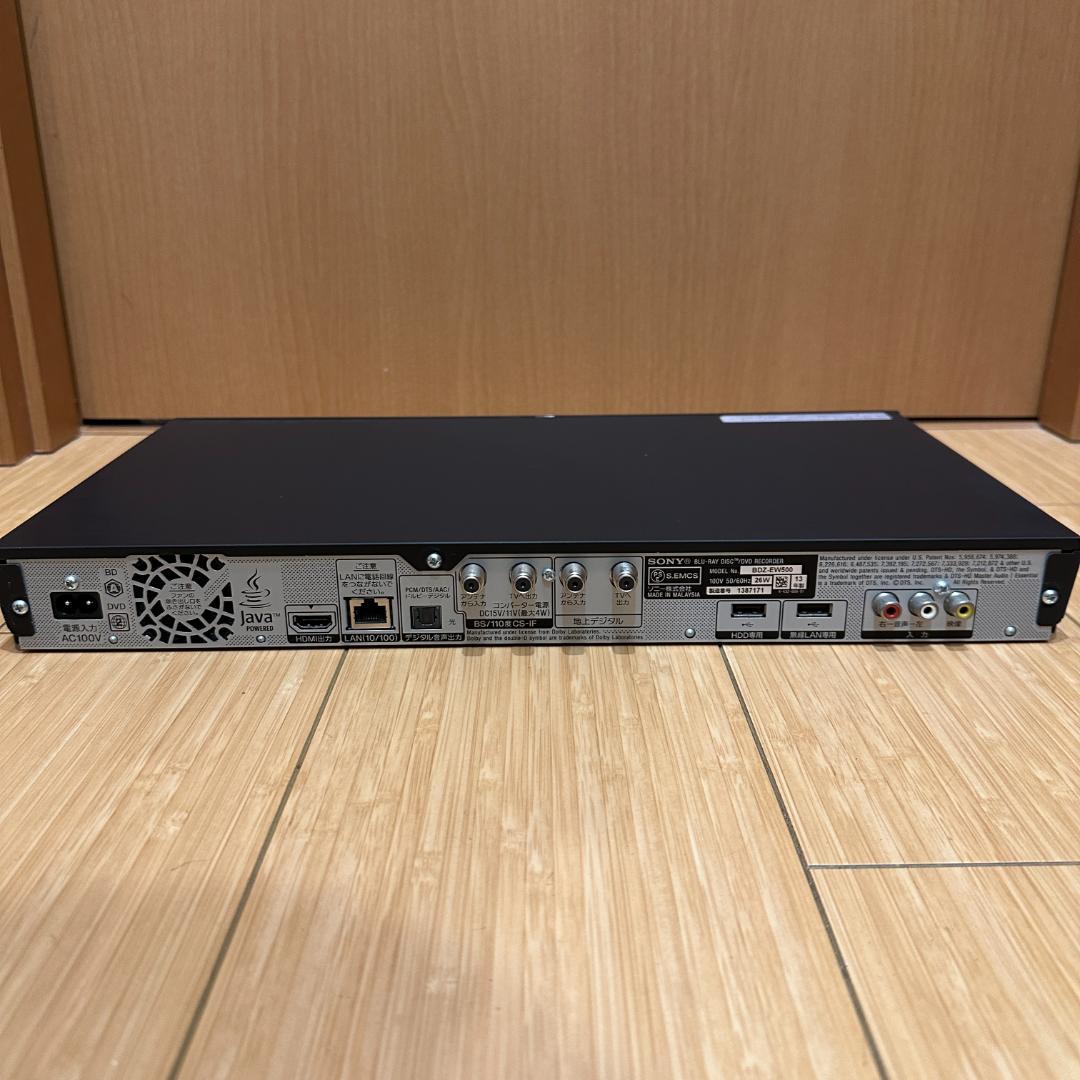 【概ね美品】SONY ブルーレイレコーダー BDZ-EW500 2013年製