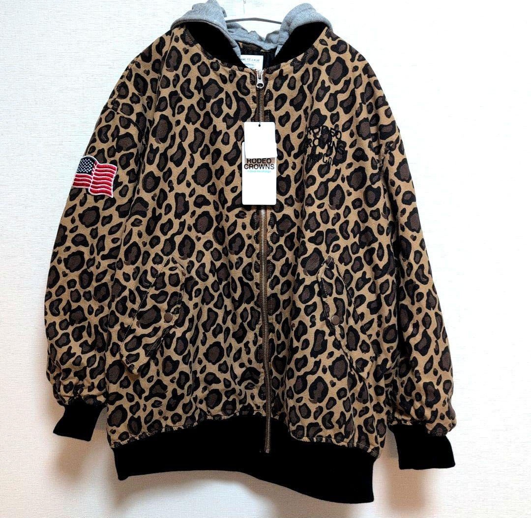ロデオクラウンズ　HOODED BIG　レオパード柄 ブルゾン　RCWB