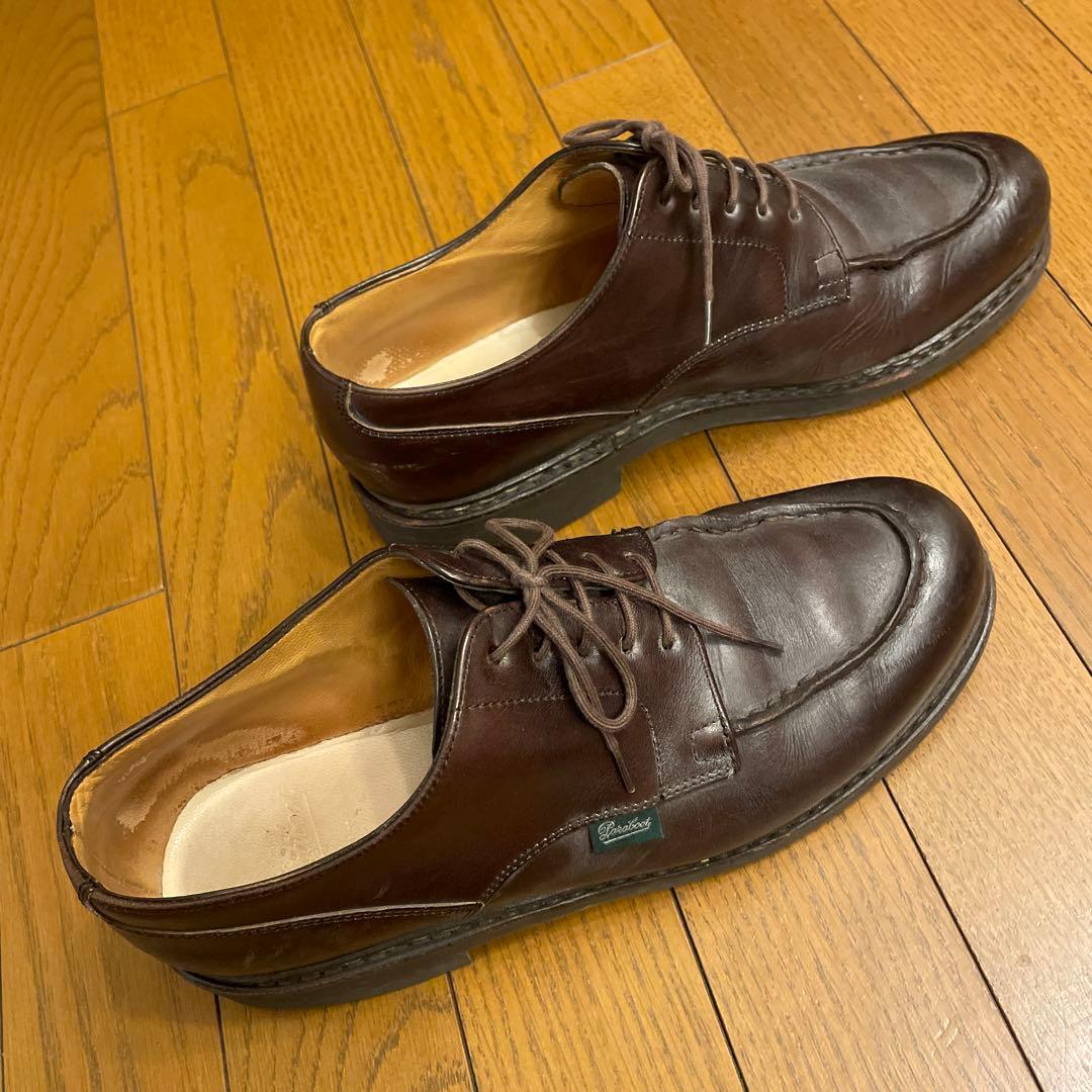 Paraboot ダークブラウン リスレザー人気シャンボード8 美品鏡面